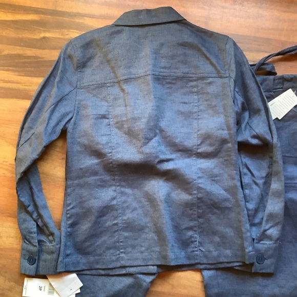 Nine & Co. Size 2 petite linen cotton pants jacket outfit - Picture 4 of 8